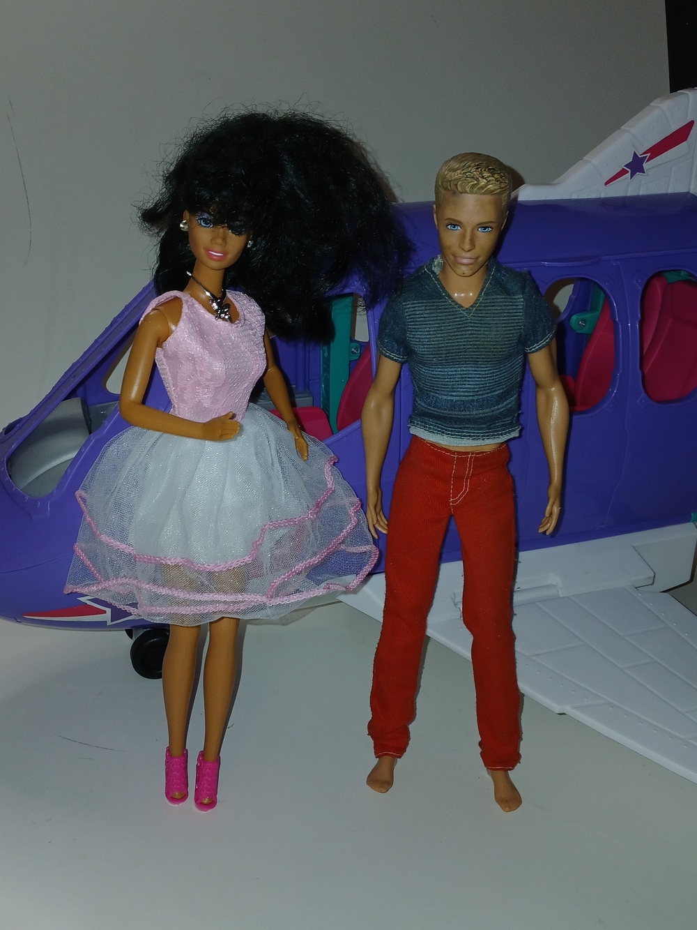 Barbie Doll Fashion Set with Purple Play Plane - Pink & Purple